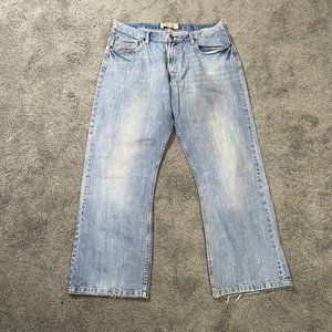 Wrangler Jeans Mens 38x30 Relaxed Boot Light Wash Denim Casual Cotton Comfort